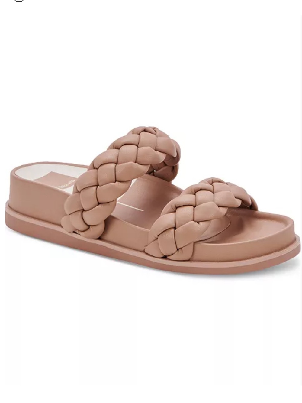 Dolce Vita Women's Signe Braided Platform Footbed Slide Sandals tan beige EUC